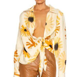 JACQUEMUS Sunflower Print Long-sleeved Shirt In Yellow